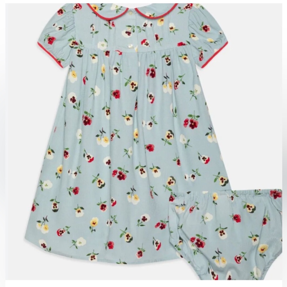 Gap x doen girls Floral Blue Puff-Sleeve Nightgown with Bloom Print